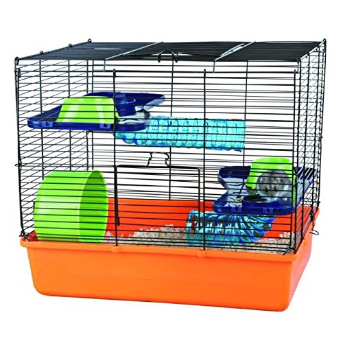 Trixie 6400 Hamsterkäfig 40 × 38 × 30 cm, orange / blau / grün