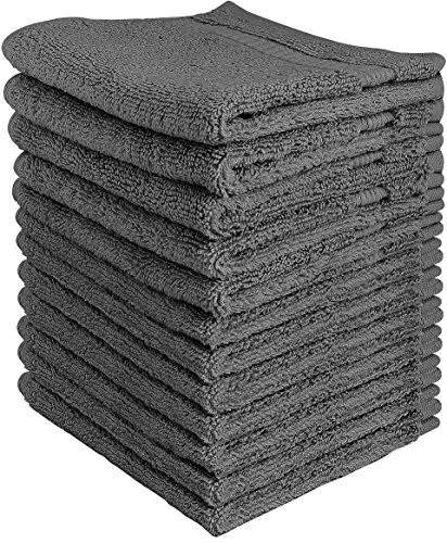 Waschlappen - 100% Ringgesponnen Baumwolle - Fingertip-Handtücher, Gesichtstücher, Baumwollhandtücher - Mehrzweck- Hochabsorbierende - Maschinenwaschbar - Sport- und Trainingstücher (12er-Pack, Grau, 30x30 Cm) - Von Utopia Towels