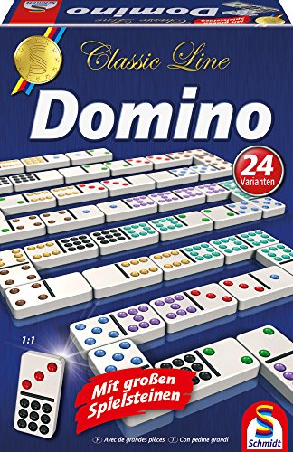 Schmidt Spiele 49207 - Classic Line: Domino mit großen Spielsteinen