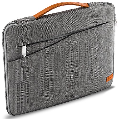 deleyCON Notebook-Tasche für Macbook Laptop bis 15,6' (39,62cm) Schutztasche aus robustem Nylon 2 Zubehörfächer verstärkte Polsterwände - Grau