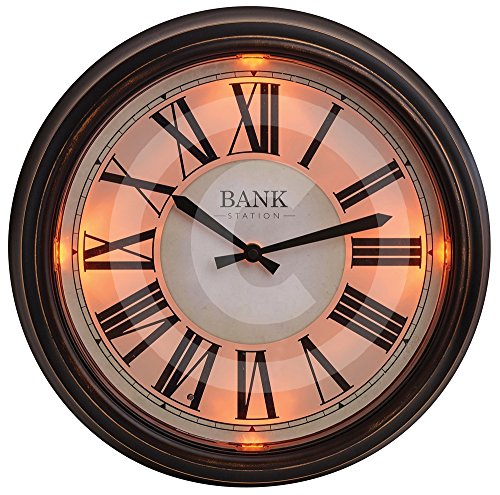 Gardman LED-Uhr'Bank Station', dunkel braun, 36x7x36 cm, 17216