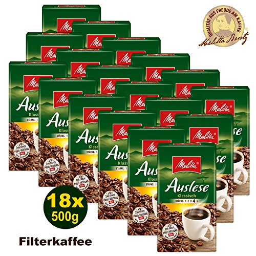 Melitta Auslese klassisch Filterkaffee 18x 500g (9000g) - Kaffee aus besten Anbaugebieten