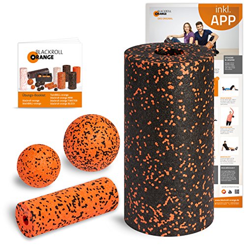 Blackroll Orange (Das Original) Starter Set mit der Faszienrolle Standard, alles für den erfolgreichen Einstieg ins Faszientraining, inkl. Übungsposter und Booklet