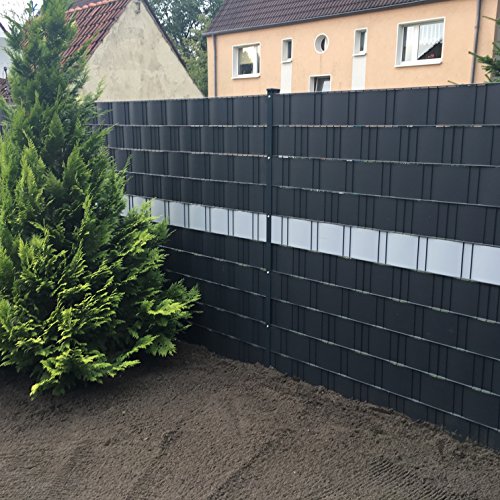 Profi Sichtschutz 50 Meter 1,1 mm PP Kunststoff anthrazit für Gittermatte Zaun Gartenzaun Stahlmattenzaun Gitterzaun
