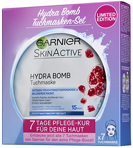 Garnier Skin Active Hydra Bomb Tuchmasken Set Sheet mask 7-Tage Kur Feuchtigkeitspflege