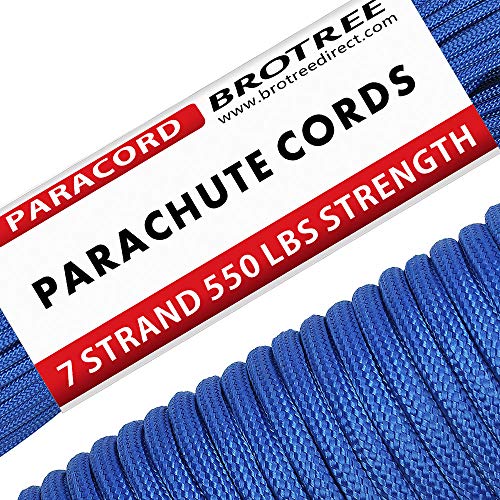 Brotree Paracord Schnur 550 Nylon Seil mit 7 Strängen Fallschirmschnur Reißfestem Kernmantel Seil 250KG Bruchfestigkeit (Standard, Reflektierende)