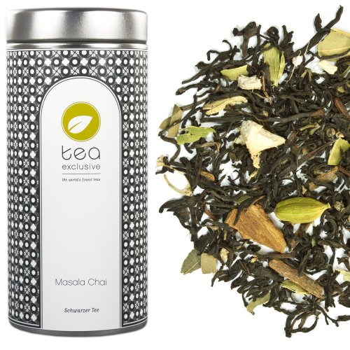 tea exclusive - Masala Chai - Schwarzer Tee mit Gewürzen, ohne zusätzliches Aroma, Indien, Dose 100g