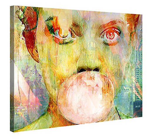 Gallery of Innovative Art Premium Leinwanddruck 100x75cm - Bubblegum Girl - Kunstdruck Von Joe Ganech