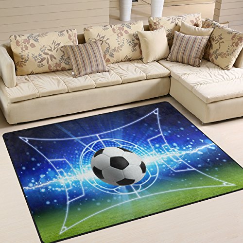 Use7 Fußball-Teppich für Wohnzimmer, Schlafzimmer, Textil, Mehrfarbig, 160cm x 122cm(5.3 x 4 feet)