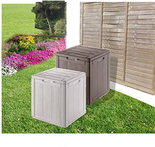 Hervorragende wetterfeste Outdoor-Aufbewahrungsbox für den Garten, grau, klein