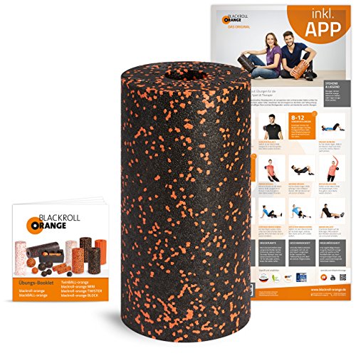 Blackroll Orange Faszien-Rolle, EPP Schaumstoffrolle inkl. Booklet und App, Massage-Rolle für Faszientraining, Verspannungen oder Yoga