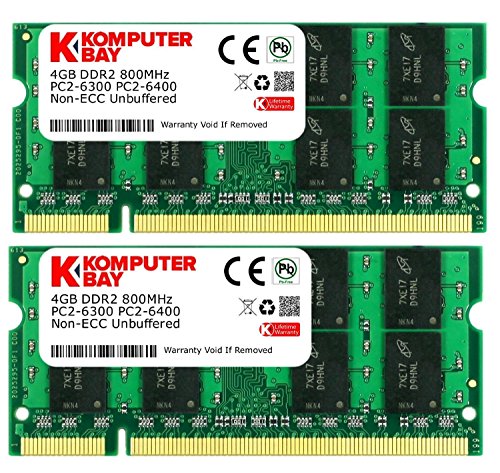 Komputerbay 8GB (2x 4GB) PC2-6400 DDR2 800MHz SODIMM Dual Channel Laptop-Speicher-Kit