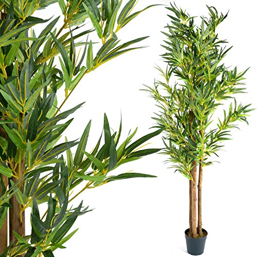 Bambus-Strauch, Echtholzstamm, Kunstbaum, Kunstpflanze, Bambusbaum - Variante: 160, 190 oder 220 cm