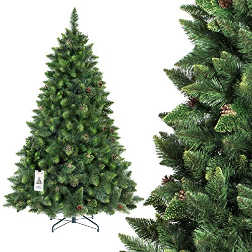 FAIRYTREES Weihnachtsbaum künstlich NORDMANNTANNE, grüner Stamm, Material PVC, inkl. Metallständer, 180cm